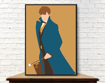 Newt Scamander Poster Minimalist Poster Newt Scamander Print Newt Scamander Wall Art Fantastic Beasts and Where to Find Them Poster