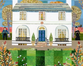 John Keats Fine Art Print, Keats House, Autumn, Naive Art, Garden, English Romantics, WritersHouses, Christmas Gift, Amanda White Design
