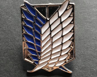 Attack on Titan - Scout Regiment - Survey Corps - shingeki no kyojin - Charm, Badge, Stainless Steel, Enamel Pin - Gift for anime fan manga