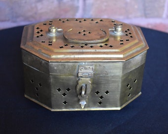 Vintage Brass Cricket Box