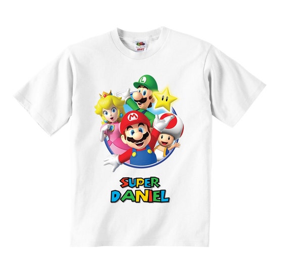 Personalized Super Mario Bros T-Shirt Mario Bros Birthday
