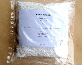 Sodium benzoate (E211) - 99.5% pharm. grade preservative 50-100-200-400-800g FREE shipping
