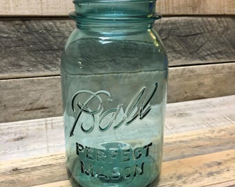 Old Blue Ball Perfect Mason Jar, Quart Size - Mulitple Available
