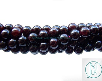 Garnet Natural Gemstone Rounds Beads 8mm Jewellery Making (47-50 Beads) A Grade Free Uk Shipping