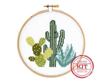 Desert Cacti DIY Cross Stitch Kit