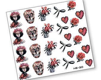 Nail Art Transfer Stickers Water Slide Decals Labels Tattoos Trendy Fashion Popular Style Pumpkin Halloween