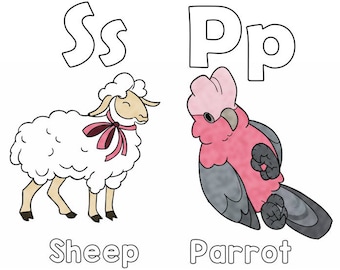 Animal Alphabet, Printable coloring pages, Alphabet coloring pages, Coloring page, Kids activity, Kids activity printables, Printable, PDF