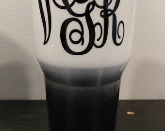 Monogrammed Tumbler- Glitter or Plain