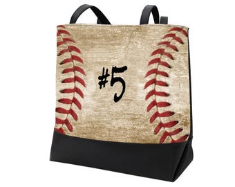 Baseball Tote for Baseball Mom, Baseball Mom Bag, Baseball Swag, Baseball Shoulder Bag, Baseball Carryall Bag