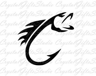Fish hook svg, hook svg, bass svg, fish svg, fishing svg, hunting svg, fisherman svg, lake svg, dxf files, svg files, svg, cricut