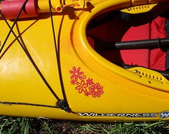 Retro Flower Grouping, MEDIUM or LARGE, Kayak Decal
