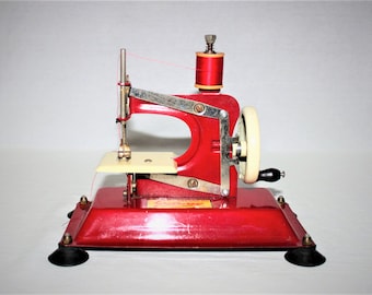 Vintage 1950s Gateway Junior Model NP-1 Toy Sewing Machine, Bright Red, Made in the USA