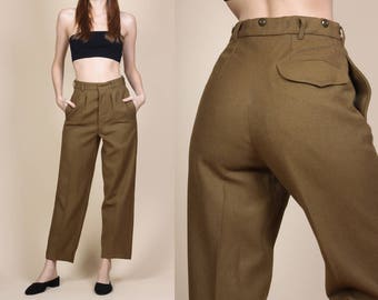 Women's Vintage Wool Black Chinatown Trousers 26