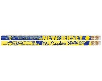 36 New Jersey State Quick Facts #2 Pencils Soft Effective Eraser, Non Toxic, Latex Free Made in the USA Express PencilsITM