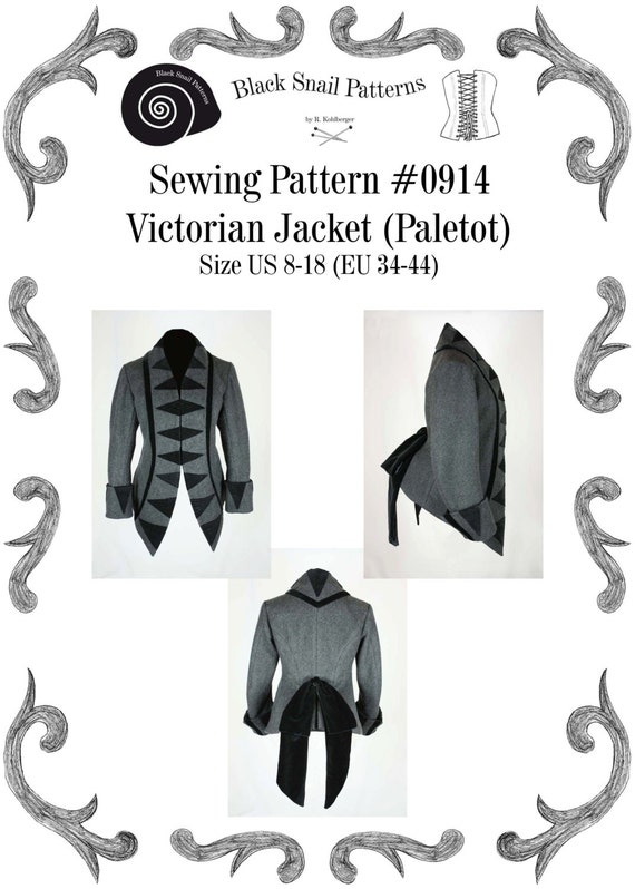 Victorian Jacket Paletot with standup collar Sewing Pattern