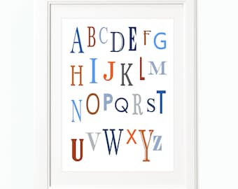 Nursery Alphabet Art Print - 11x14