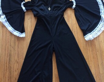 1970s RARE jumpsuit with gigantic bell sleeves sz m/l