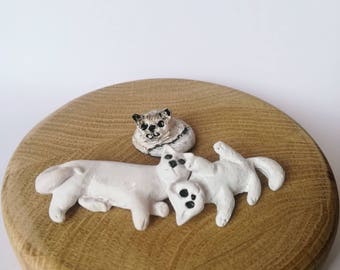Cute cats, cats family, mother and childrens, animal, lovely cats, kittin, cats, cat, cat minifigurines, polymer clay cats, clay cat, mimimi