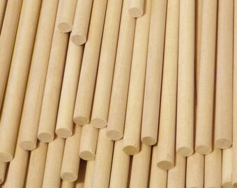 Natural Birch Wood Dowel Rods Thick 1/2" x 12" - 10 pack (Made in USA) | Woodworking | DIY Home Decor