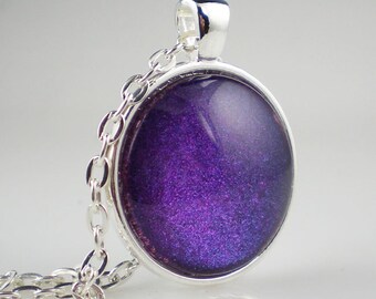 Sparkly Violet Blue Nail Polish Necklace Jewelry Sparitual Intuition Nail Polish