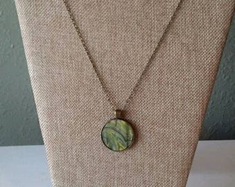 Stormy Waves (#12) - Fluid art necklace pendant with chain