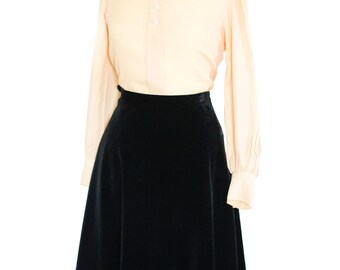 Vintage black velvet skirt UK 10