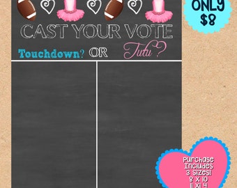 Chalkboard Gender Reveal, Touchdown or Tutu Chalkboard Sign,Touchdown or Tutu banner,Chalkboard Gender Reveal,Gender Reveal Baby Shower