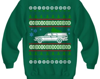 Volvo 245 Wagon Ugly Christmas Sweater Sweatshirt cars holidays swedish gift for volvo owner