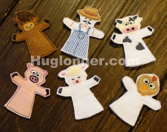 ITH Farm Animal Finger Puppets embroidery file