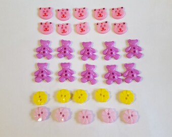 30 buttons mixed with different shapes