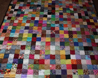 California King Size Scrappy Patchwork Quilt - Custom Made to Order