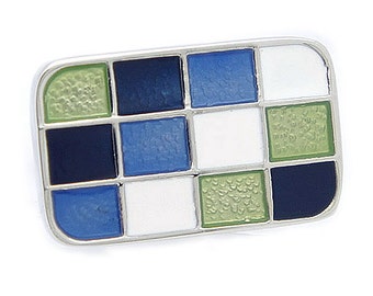 Blue & White Checker Cufflinks