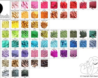 Your Choice Of 25 9 Inch YKK Zippers Mix and Match red orange yellow green blue purple pink brown black white grey