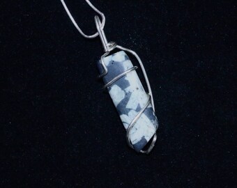 Chinese writing stone pendant in Sterling silver