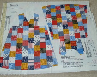 Vintage Springs Mills Girls' size 4-6 Patchwork Dress Cut and Sew Dress Panel