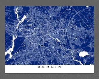 Berlin Map, Berlin Germany Map Print, Europe City Street Art
