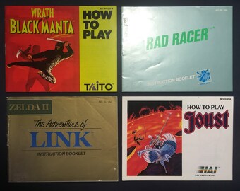 1980's Nintendo NES Video Game Manuals Instruction Booklets