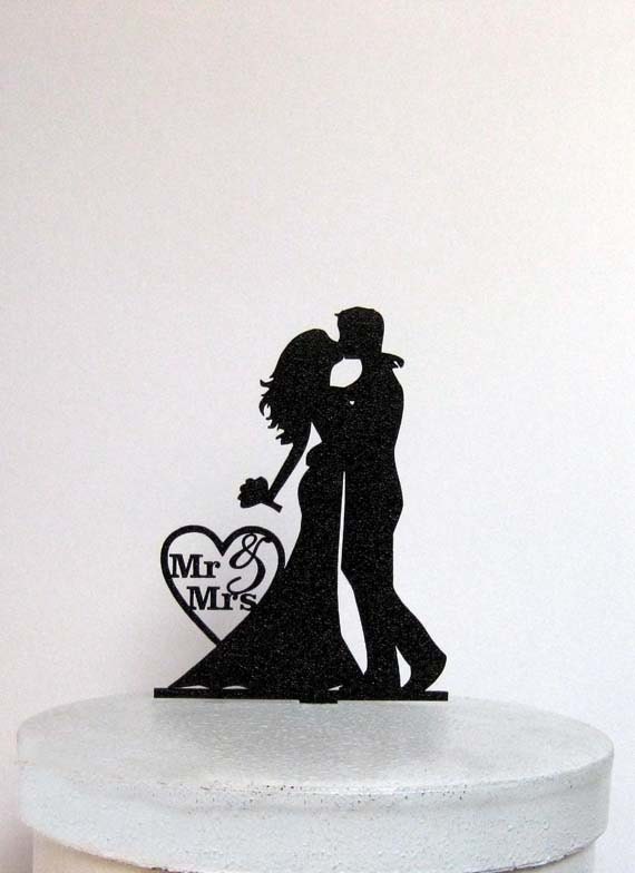 Wedding Cake Topper Bride and Groom Wedding silhouette with