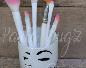 Marilyn Monroe Make Up brush holder, Make Up Brush Jar, Glittered make up brush holder, Pen Holder, Lipstick Holder