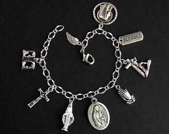 Saint Dorothy Bracelet. Catholic Bracelet. St Dorothy Charm Bracelet. Catholic Jewelry. Religious Jewelry. Handmade Jewelry.
