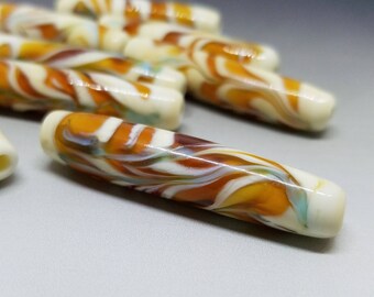 Long Barrel Beads - Lampwork Set of 8