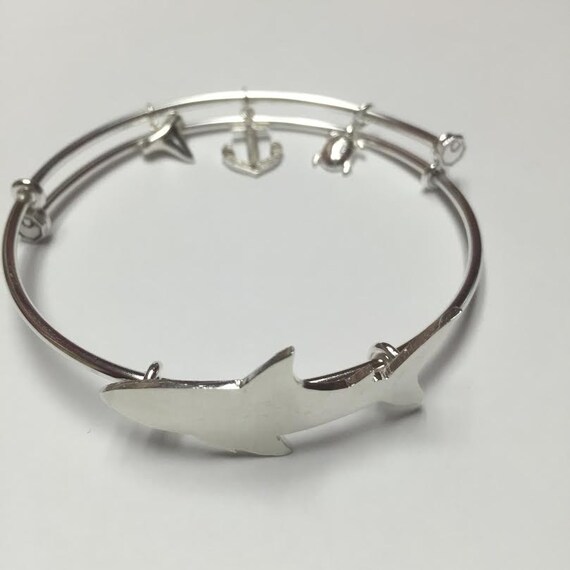 Shark in Sterling silver,Shark bracelet,shark,sup, Expandable Bracelet,salt Life, under water, 925,model, adjustable bracelet