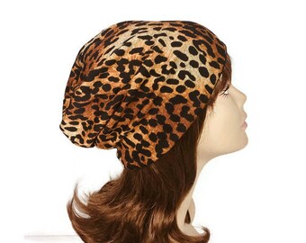 FREE SHIPPING Leopard Slouchy Beanie Leopard Turban Leopard Print Sweater Knit Slouchy Hat Cheetah Turban Cheetah Print Leopard Print Hat
