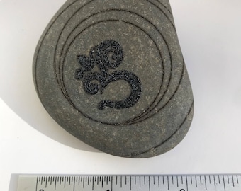 Laser Engraved OM Sacred Stone