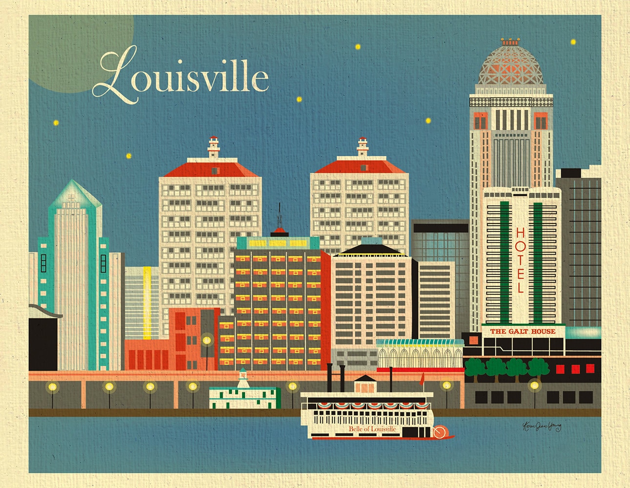 Louisville Art Louisville Skyline Kentucky Art Print