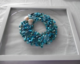 Sea Glass Art Wreath Frame
