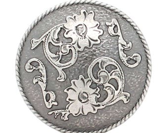 Dual Cactus Flower Antique Nickel Concho 1" 4663-21