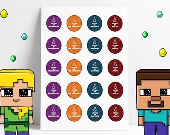Free printable minecraft potion labels
