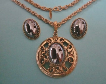 Vintage Whiting and Davis Necklace and Earrings Set