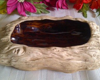 Napcoware Faux Driftwood Ceramic Planter. Made By Napcoware Japan. This Ceramic Planter Has An Unglazed Exterior And Glazed Interior.